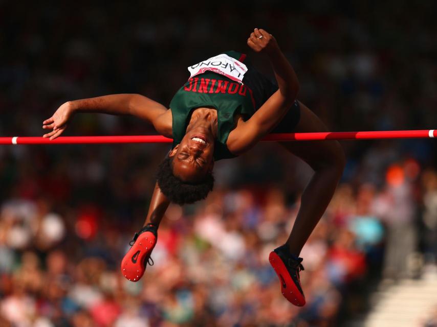 Thea Lafond durante los Juegos de la Commonwealth en 2014.