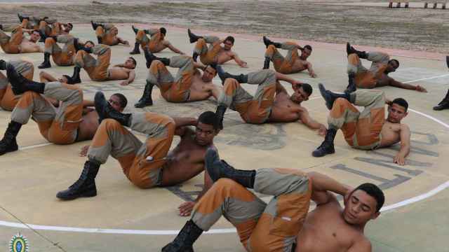 Los militares brasileños durante su entrenamiento.