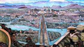Dibujo con vistas de Tenochtitlan