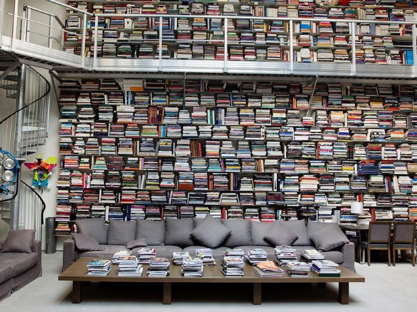 La biblioteca de Karl Lagerfeld en París.