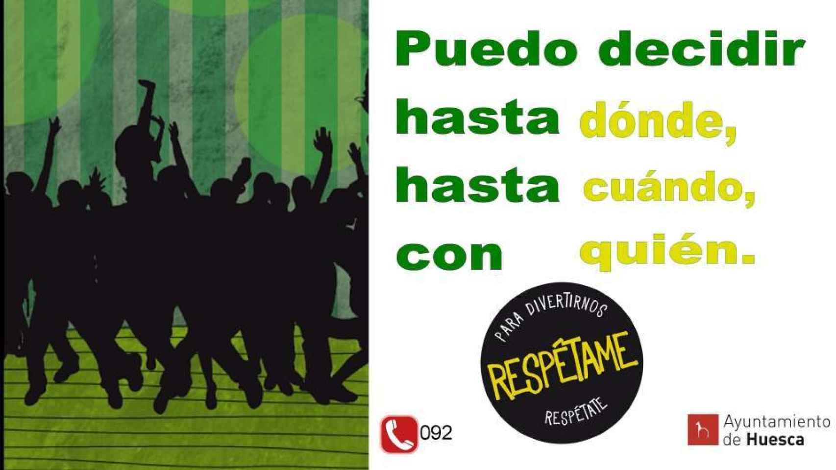 El cartel contra las agresiones sexistas en Huesca.