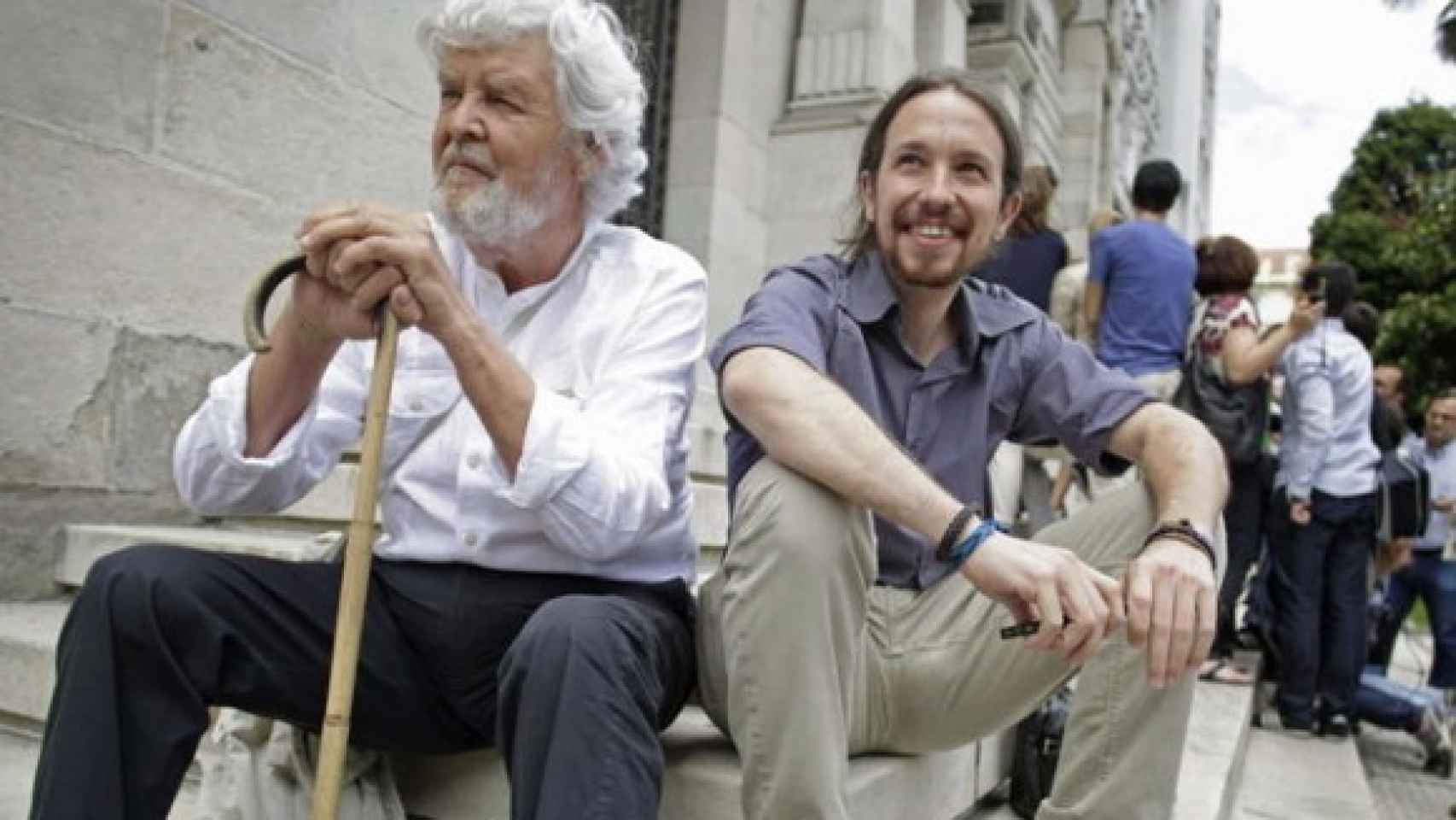 Iglesias y Xosé Manuel Beiras, en un encuentro entre las confluencias.