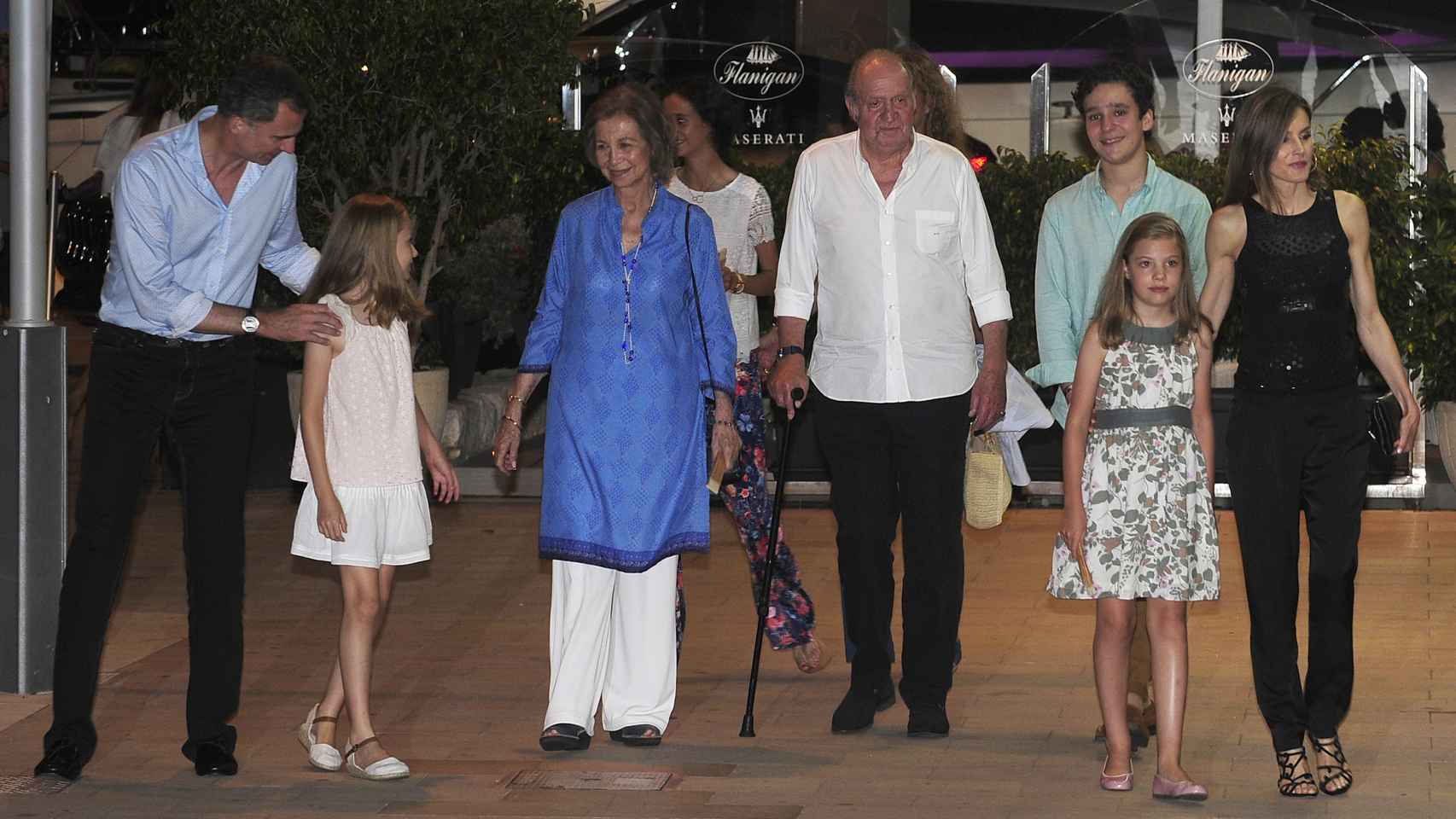 Don Juan Carlos y Doña Sofía cenaron en familia el pasado domingo en Palma