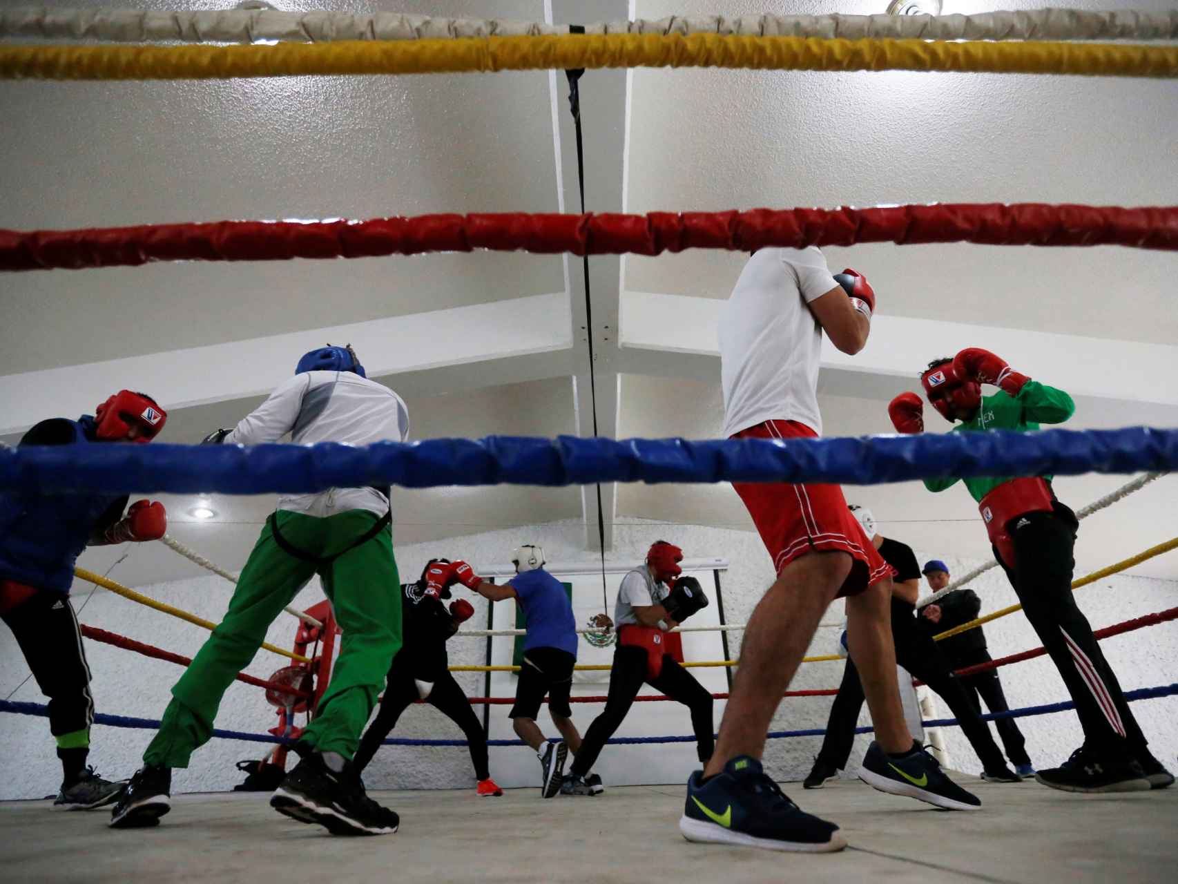 Los boxeadores mejicanos se entrenan en Río de Janeiro.