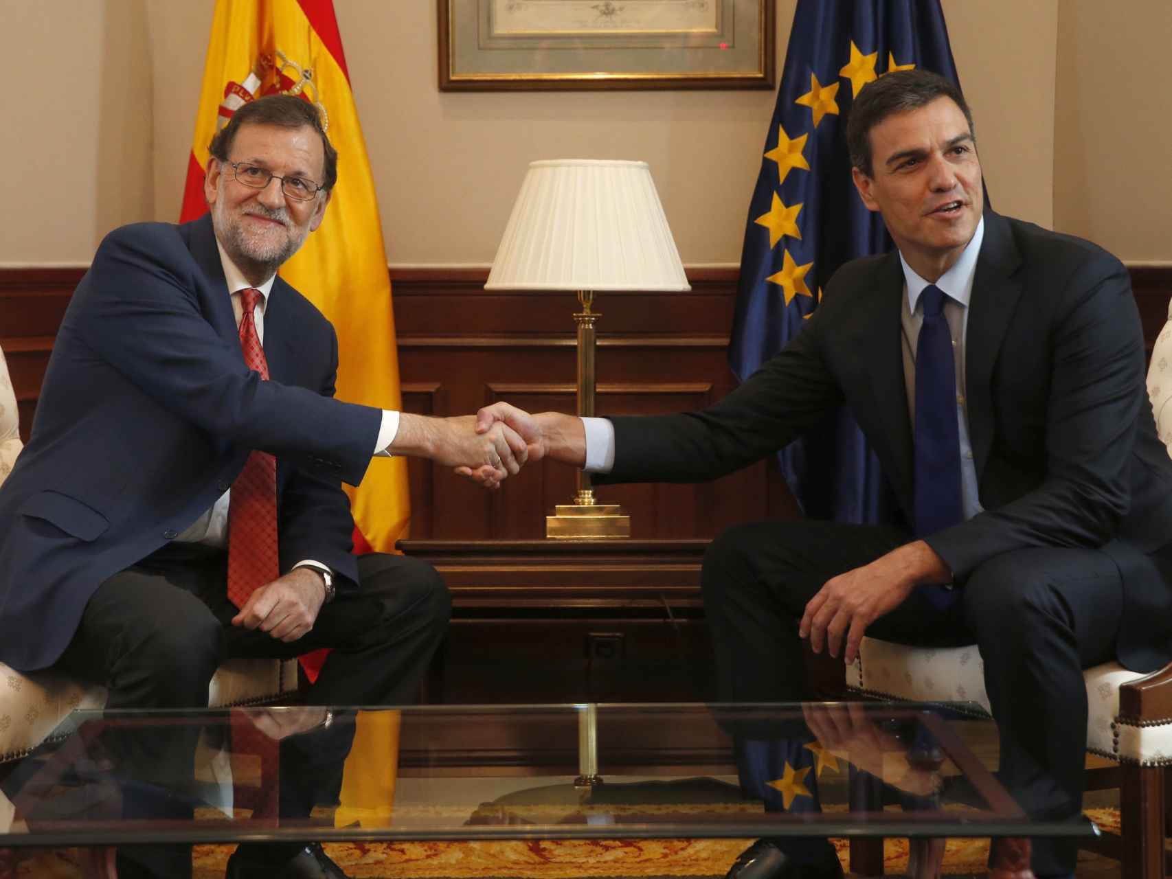 Sánchez y Mariano Rajoy, tras el 26J.