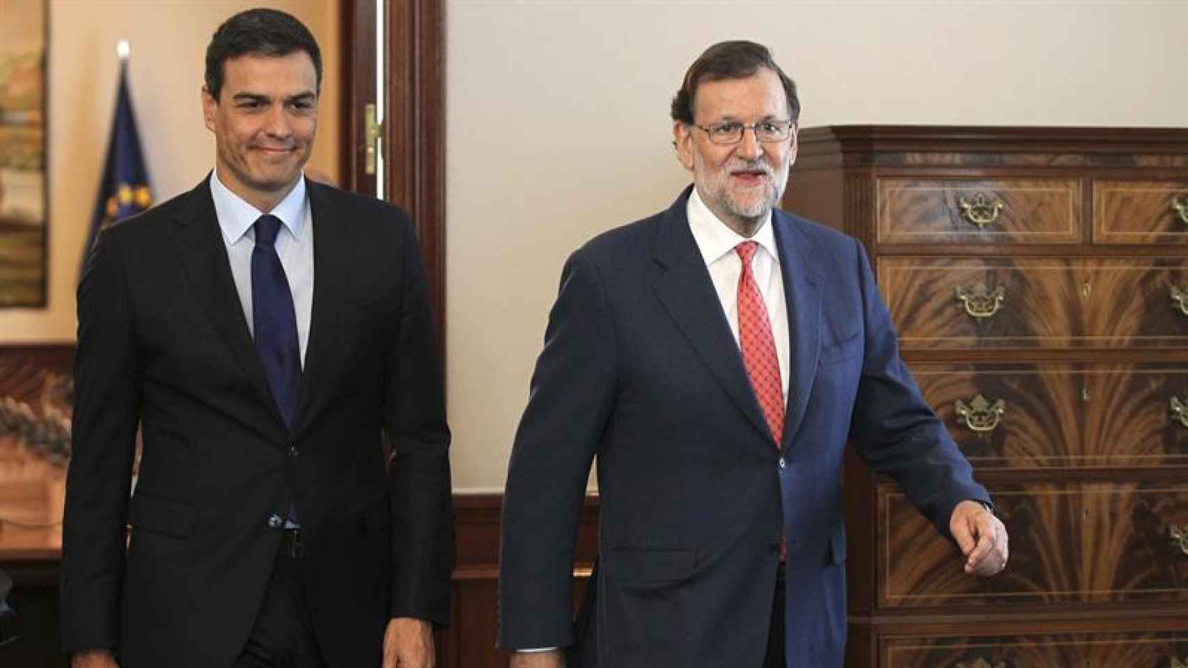 Pedro Sánchez y Mariano Rajoy/ Mariscal/ EFE