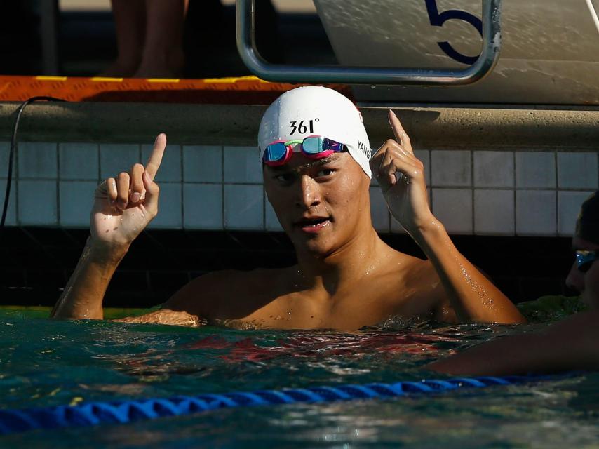 Sun Yang celebra su última victoria en Santa Clara.