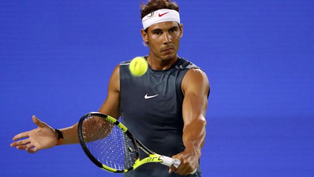 Nadal, entrenando en Río.