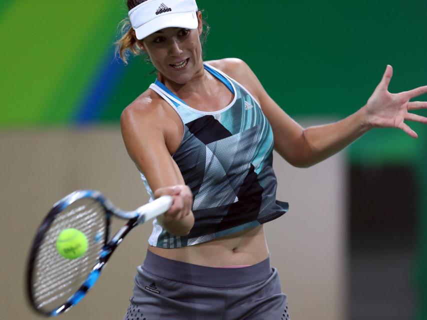 Garbiñe Muguruza en un entrenamiento en Río.