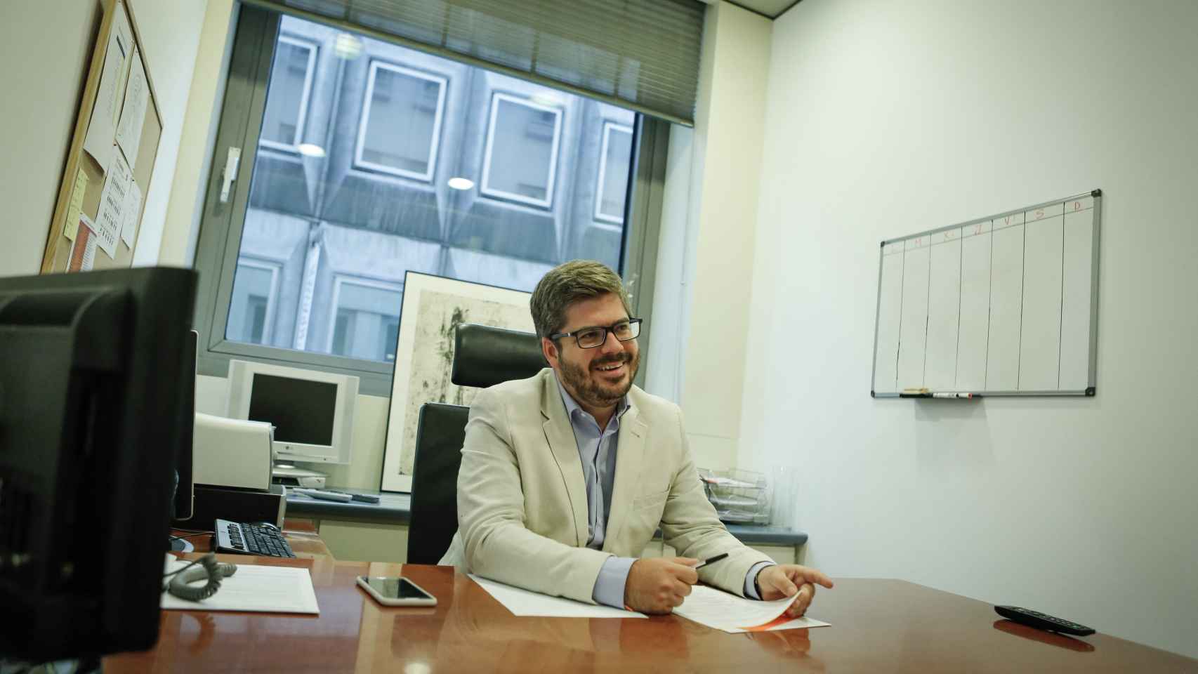 Fran Hervías en su despacho en la sede nacional de Ciudadanos.