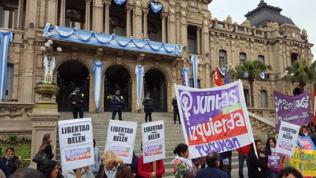 Manifestación pidiendo la libertad de Belén.