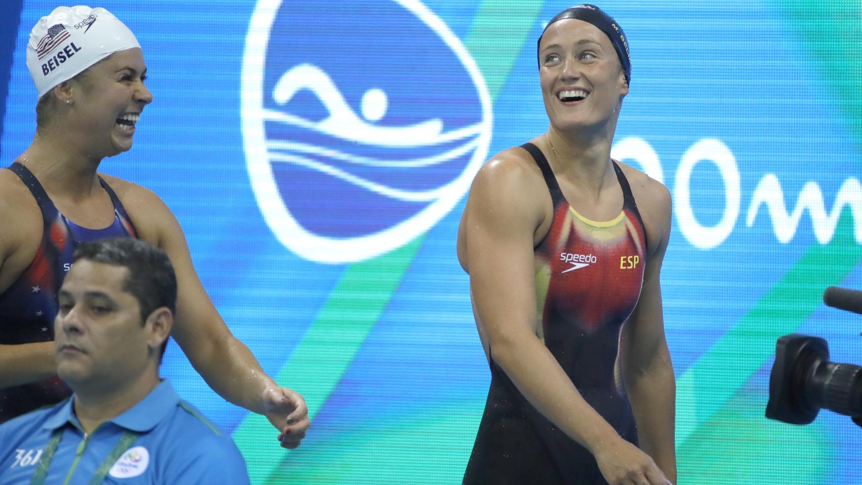 Mireia Belmonte, tras nadar en una prueba en Río.