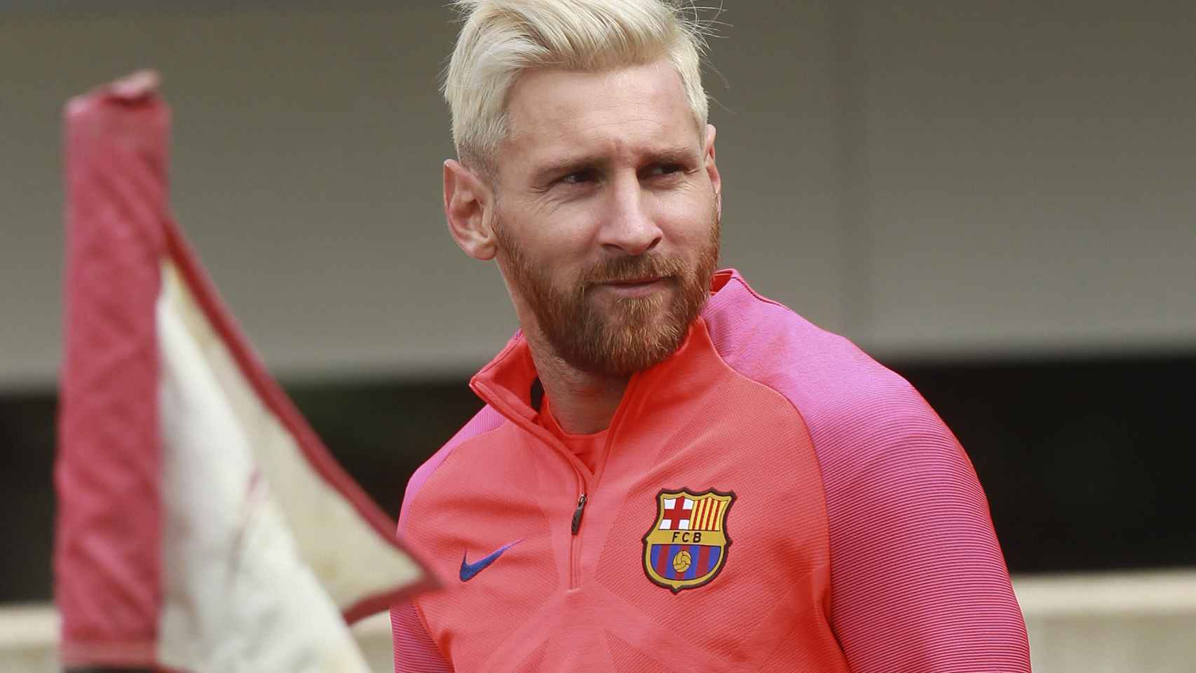 Messi, durante un entrenamiento con el Barcelona.