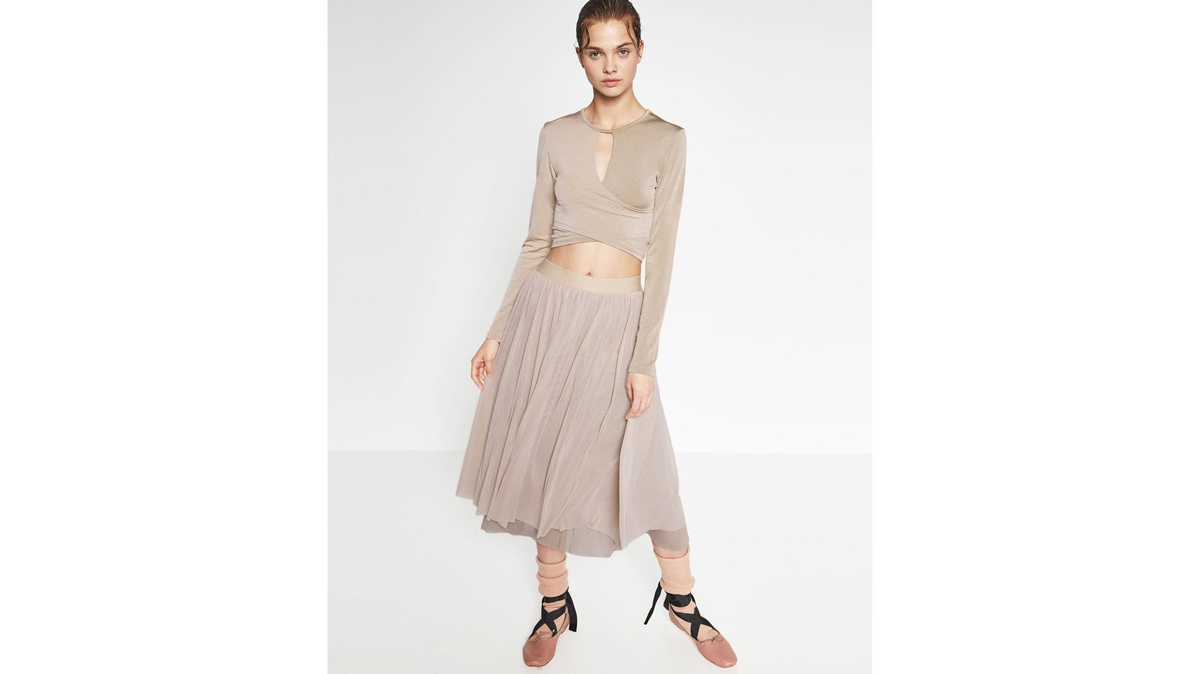 Falda de tull de Zara (19,95 euros).
