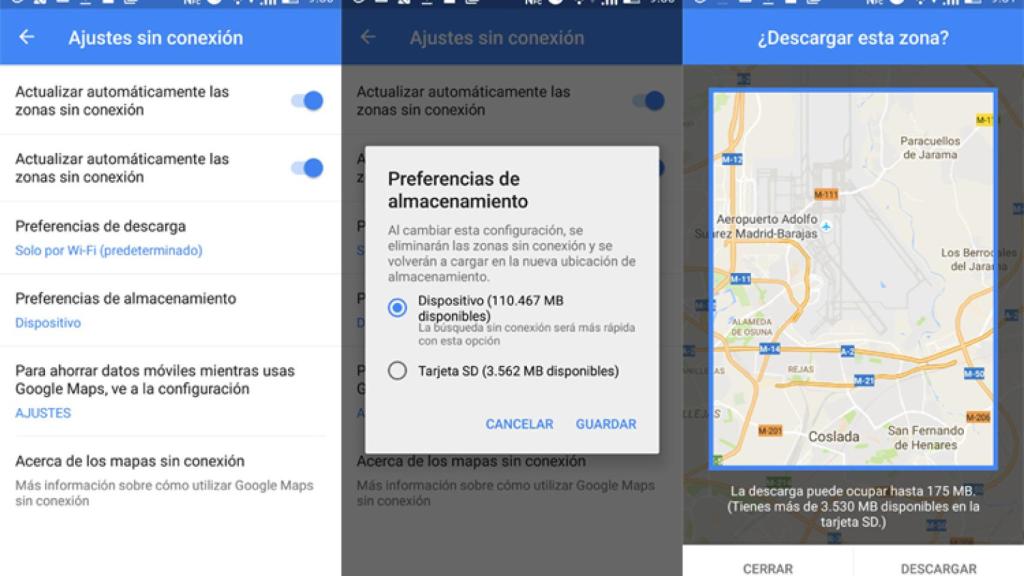 Google Maps ya permite guardar los mapas en la tarjeta microSD