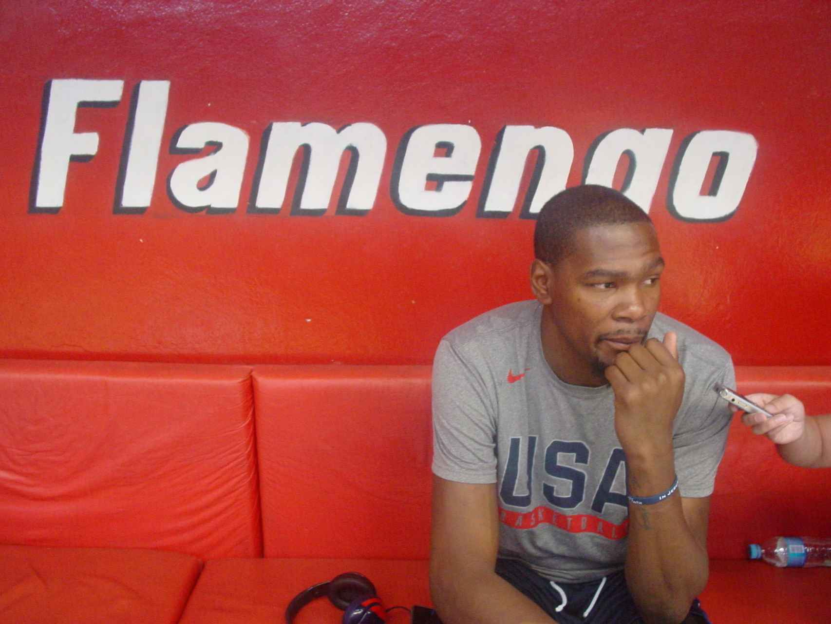 Kevin Durant en un entrenamiento de USA en Flamengo.