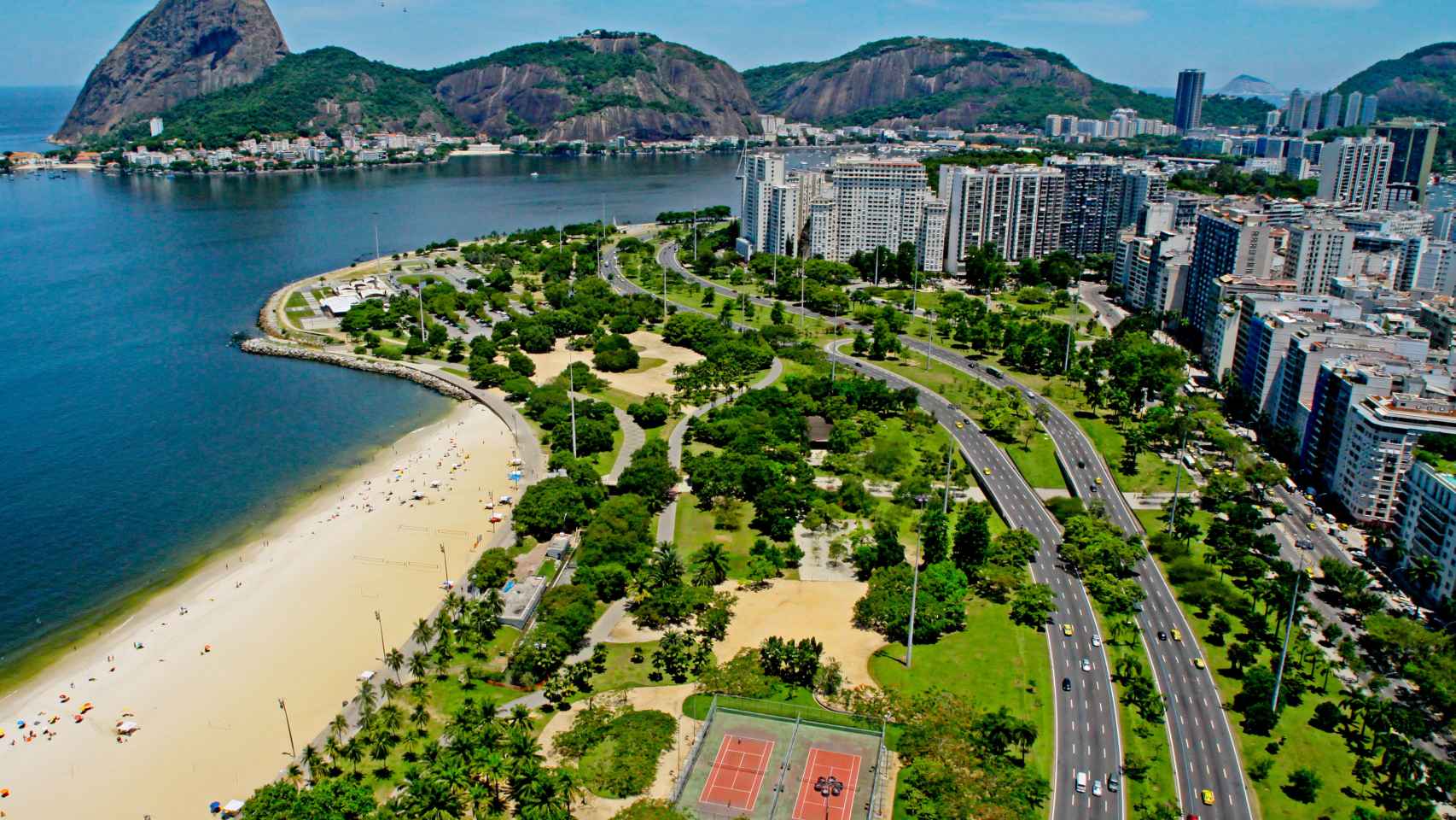 Vista aérea del Parque Aterro de Flamengo.