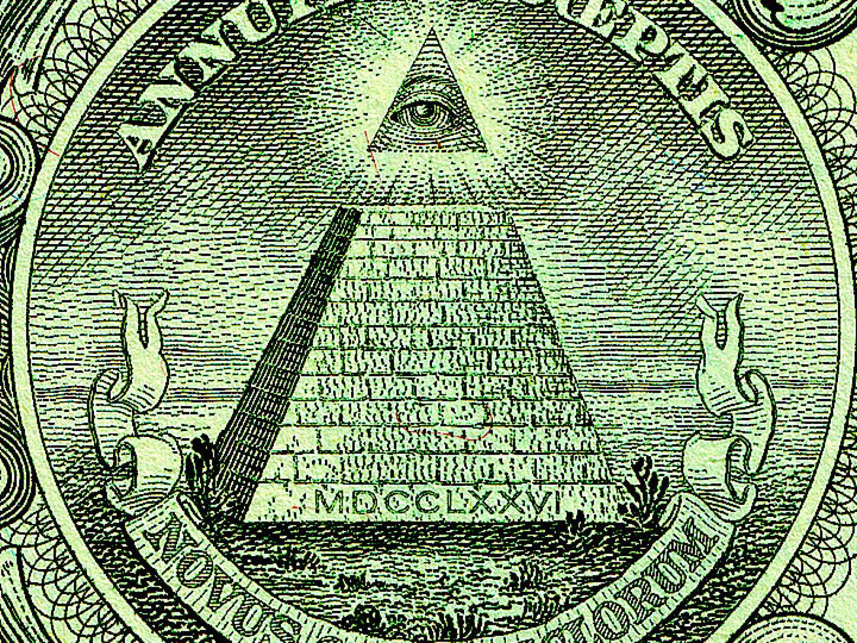 La Pirámide y 'el ojo que todo' lo ve en los billetes de dólar, fuente de todo tipo de teorías.