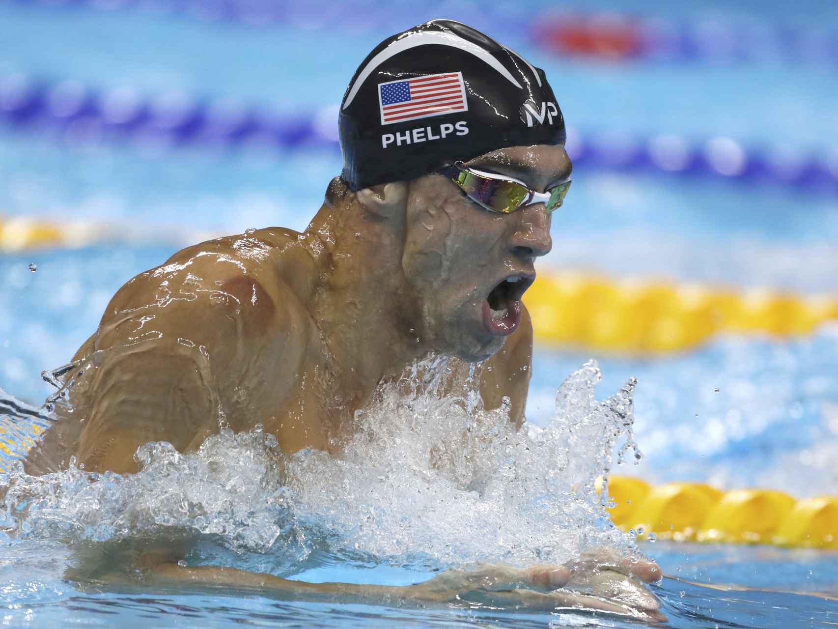 Phelps durante la final de 200 estilos.