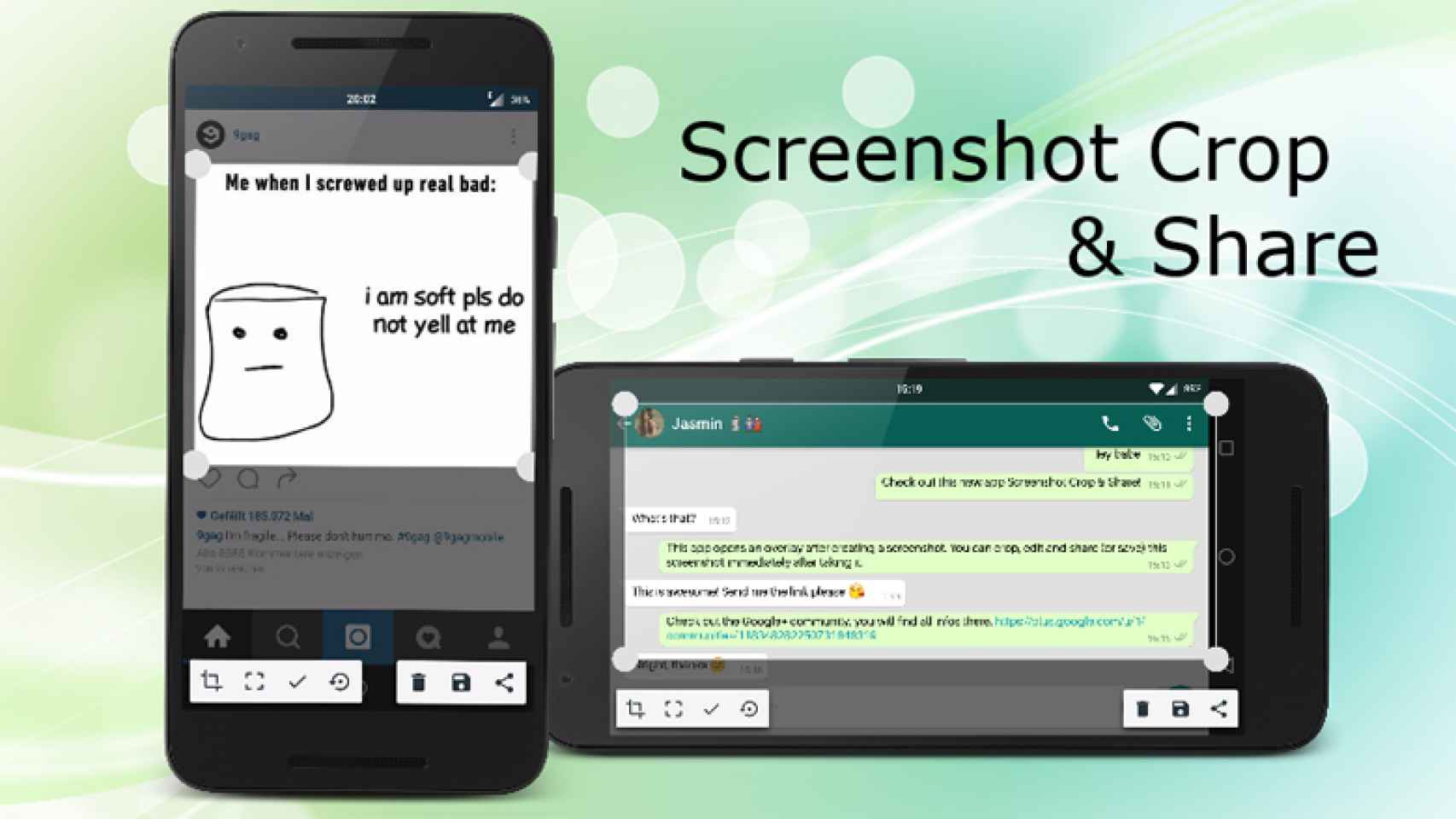Haz capturas de pantalla, recórtalas y compártelas por WhatsApp desde el mismo menú