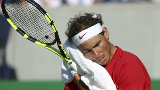 Nadal, durante el partido contra Del Potro.