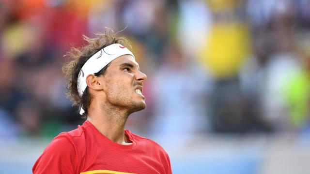 Rafa Nadal durante el partido ante Del Potro.