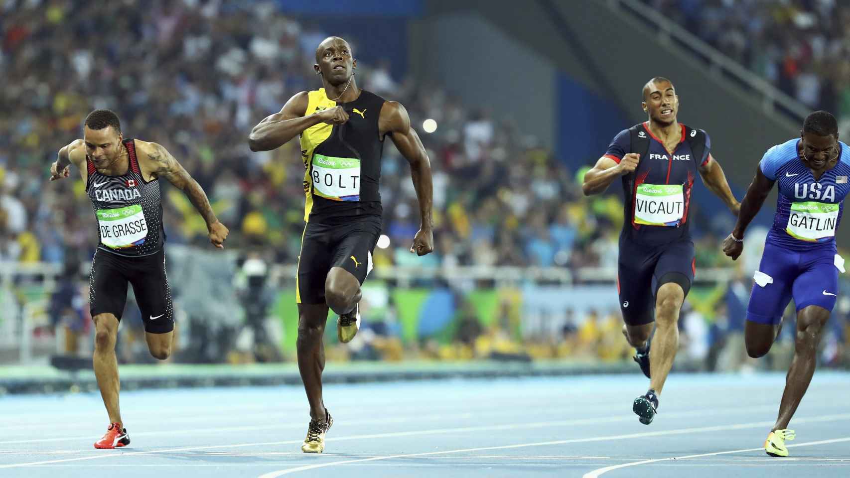 Momento de la carrera en la que Bolt ha vuelto a ganar los 100 metros.