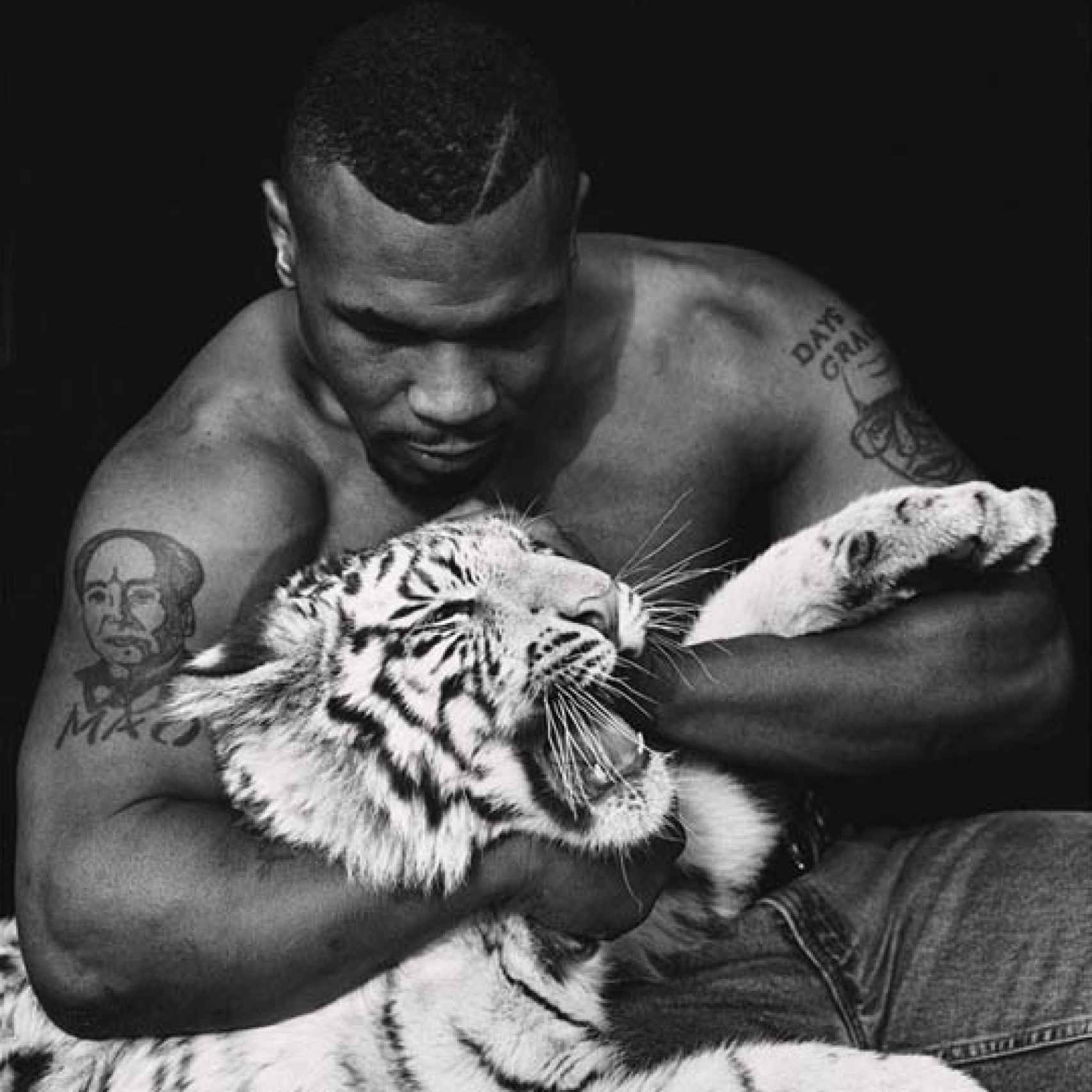 Mike Tyson con su tigre