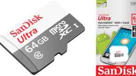 Sólo 15.81 euros. Tarjeta de memoria microSDHC SanDisk de 64GB.