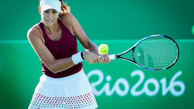 Garbiñe Muguruza durante un partido en Río de Janeiro.