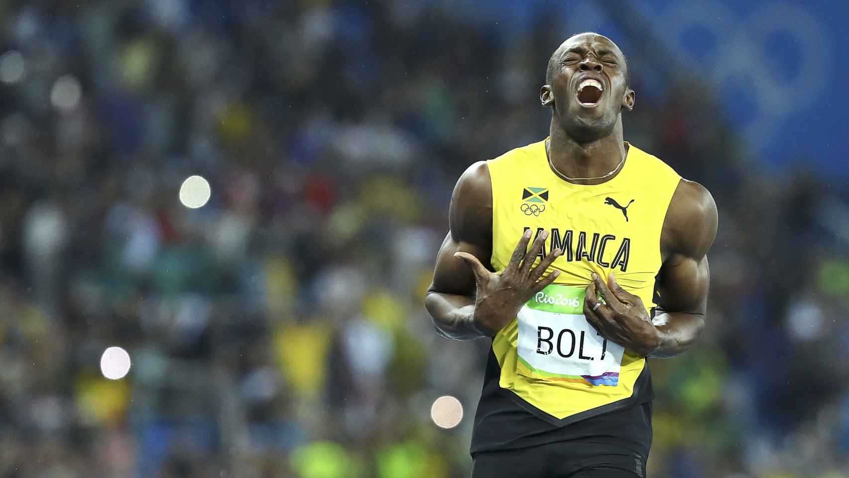 Usain Bolt, tras ganar la medalla de oro en los 200 metros en los Juegos Olímpicos de Río 2016