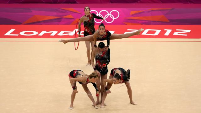 El equipo de rítmica español, en Londres 2012.