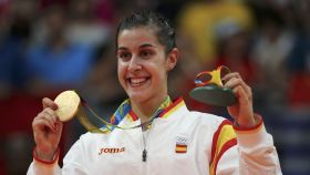 Carolina Marín posa con el oro en los Juegos Olímpicos