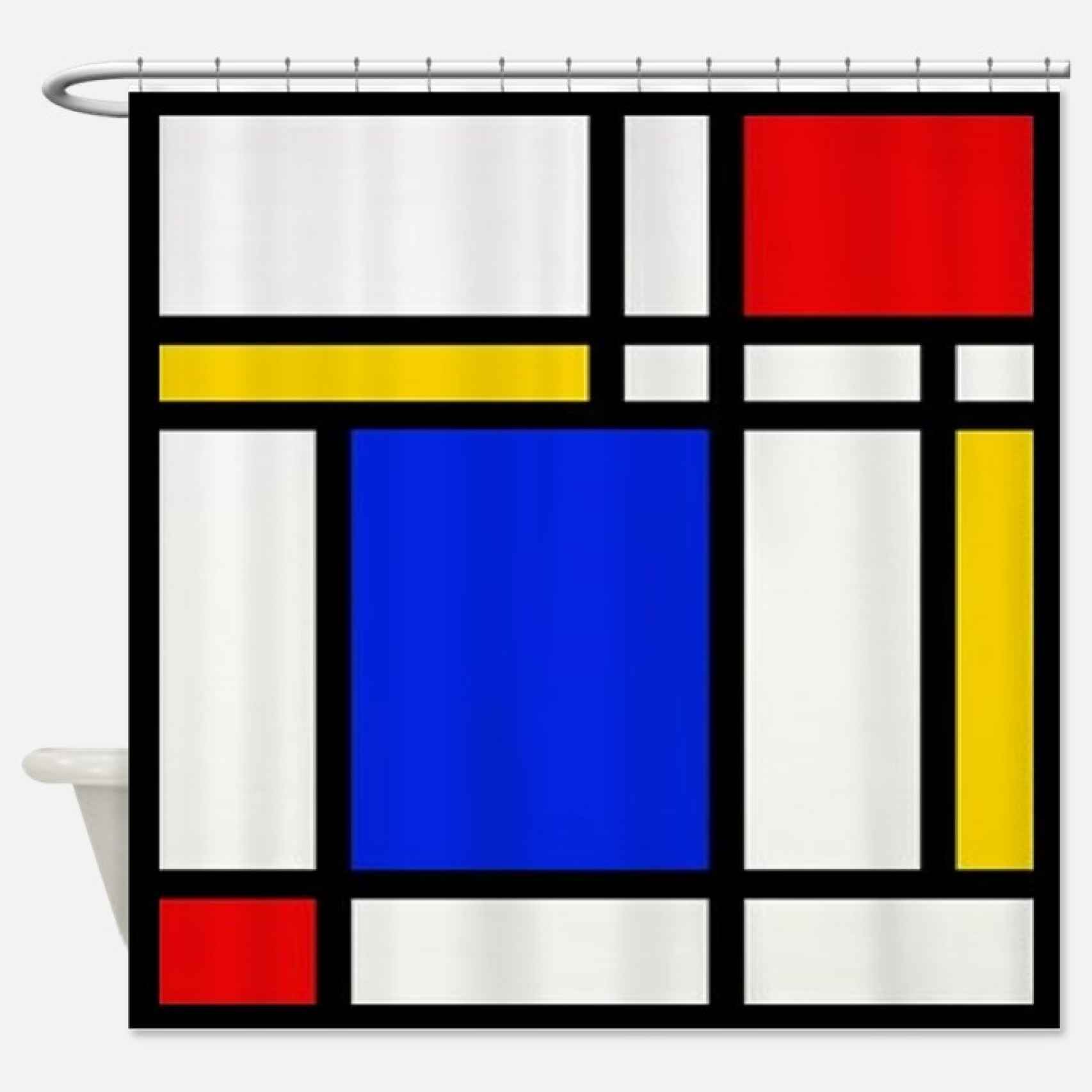 Una cortina de ducha Mondrian.