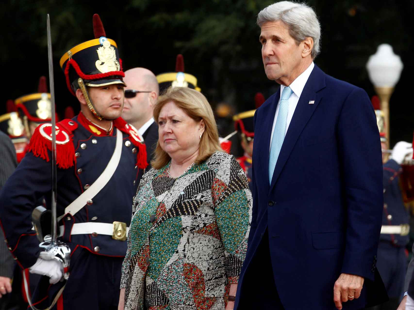 Malcorra en Buenos Aires con el secretario de Estado de EEUU, John Kerry,