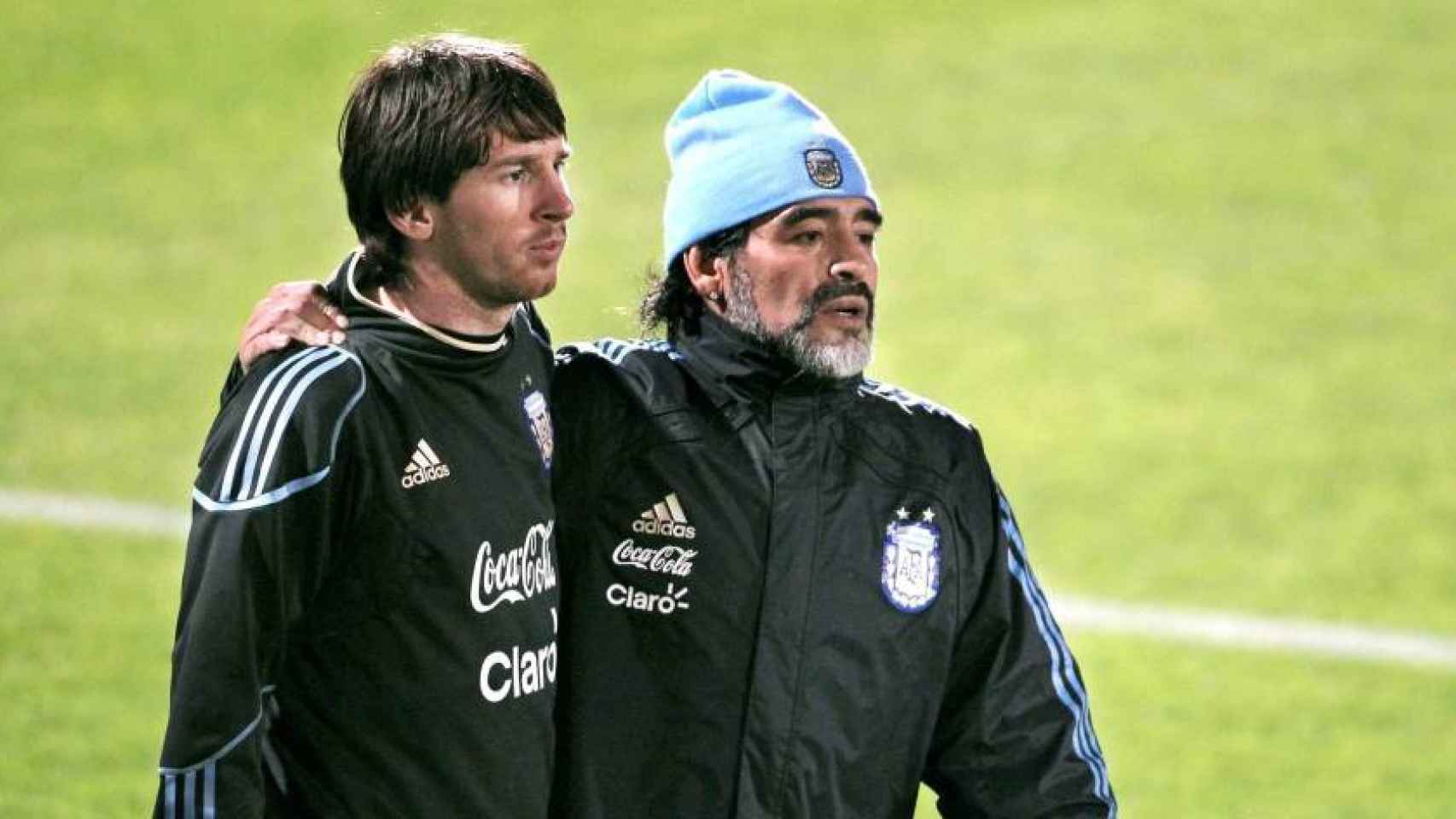 Messi y Maradona en una imagen de archivo.
