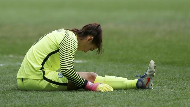 Hope Solo, tras perder en los penaltis contra Suecia.