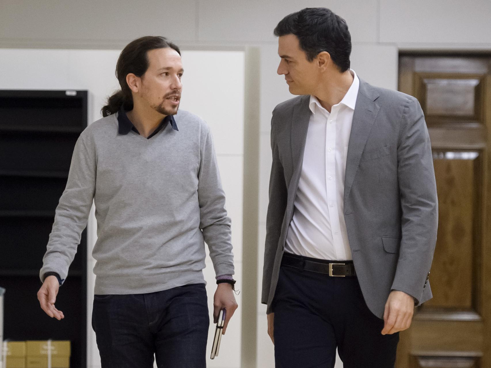 Pablo Iglesias y Pedro Sánchez en una imagen de archivo.