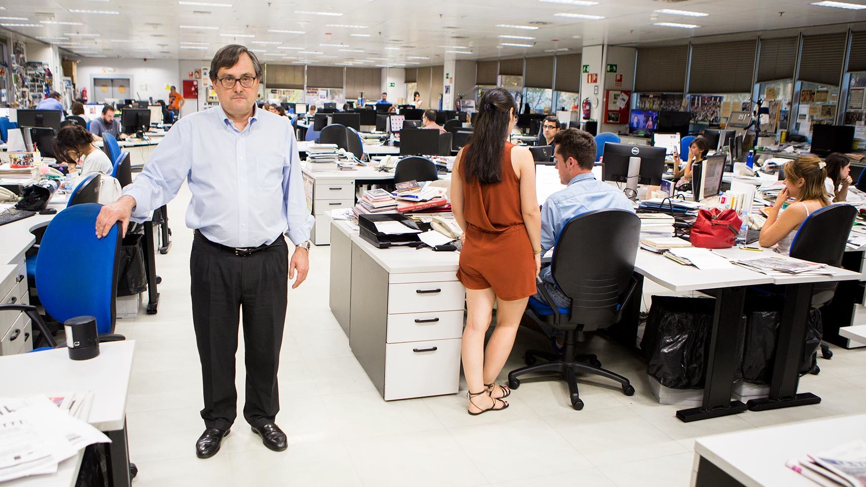 Marhuenda, director de La Razón, en la redacción del periódico del grupo Planeta.