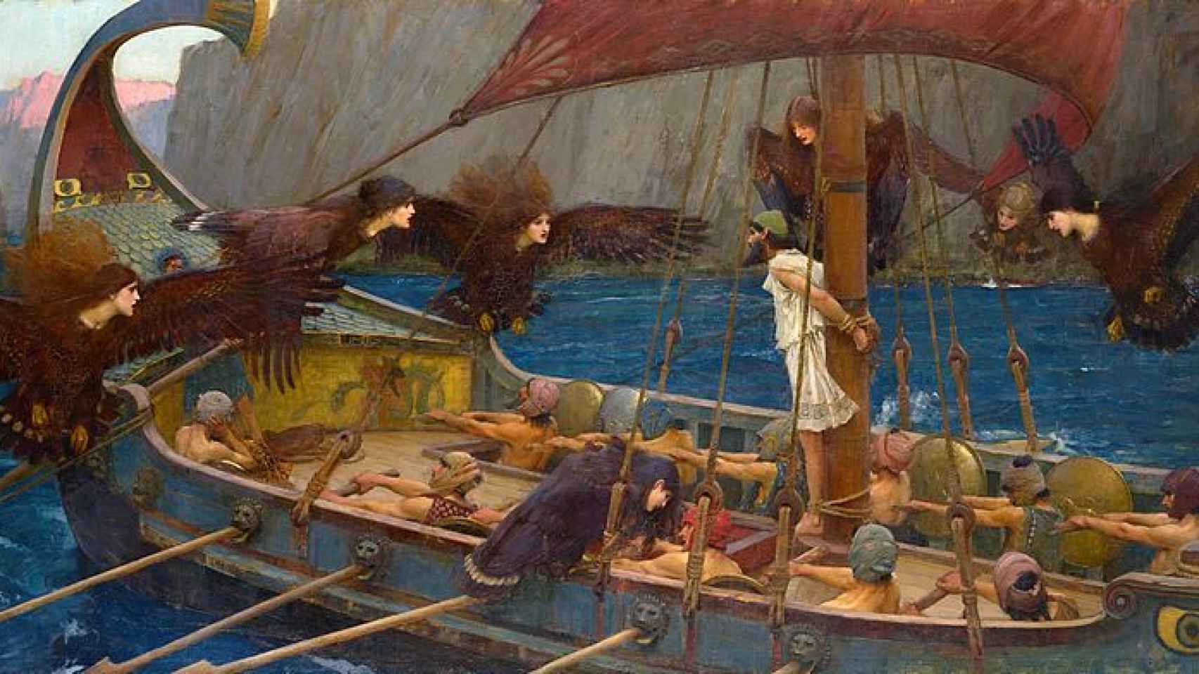 Ulises y las Sirenas (National Gallery of Victoria, Melbourne), obra de Watehouse/ Wikimedia Commons
