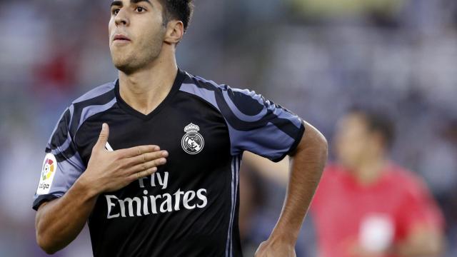 Marco Asensio, en un partido con el Real Madrid.