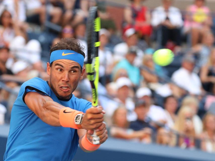 Nadal, durante su debut en el US Open.