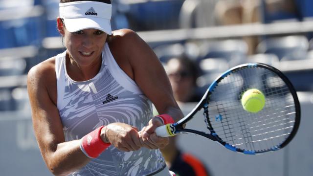 Garbine Muguruza, en su partido contra Elise Mertens.