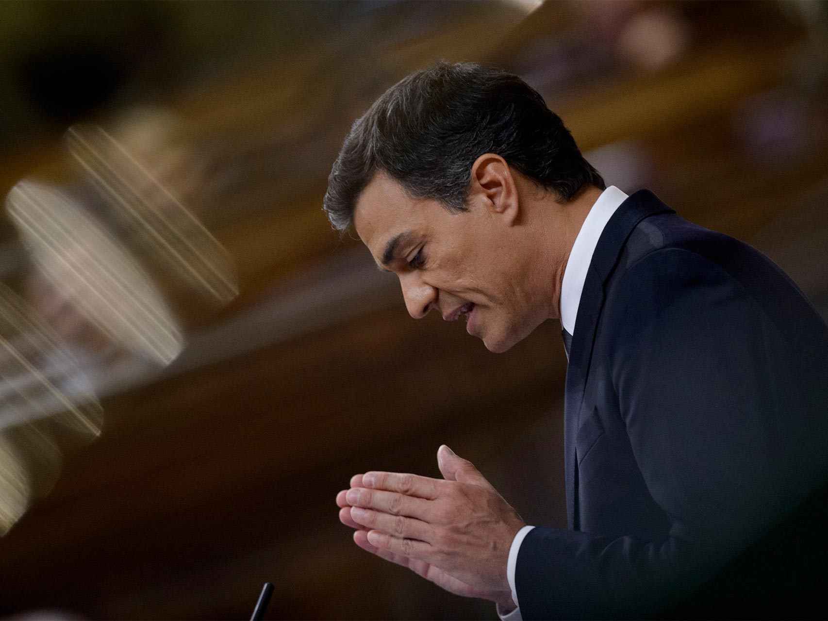 El líder del PSOE, Pedro Sánchez, en el debate de investidura.