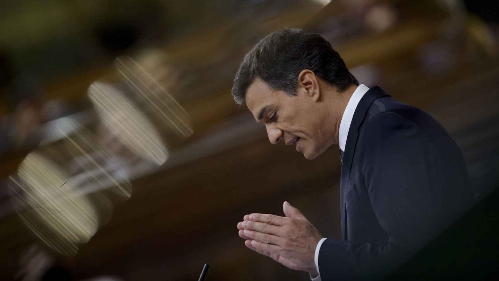 Pedro Sánchez explica su no a Rajoy en el Congreso.