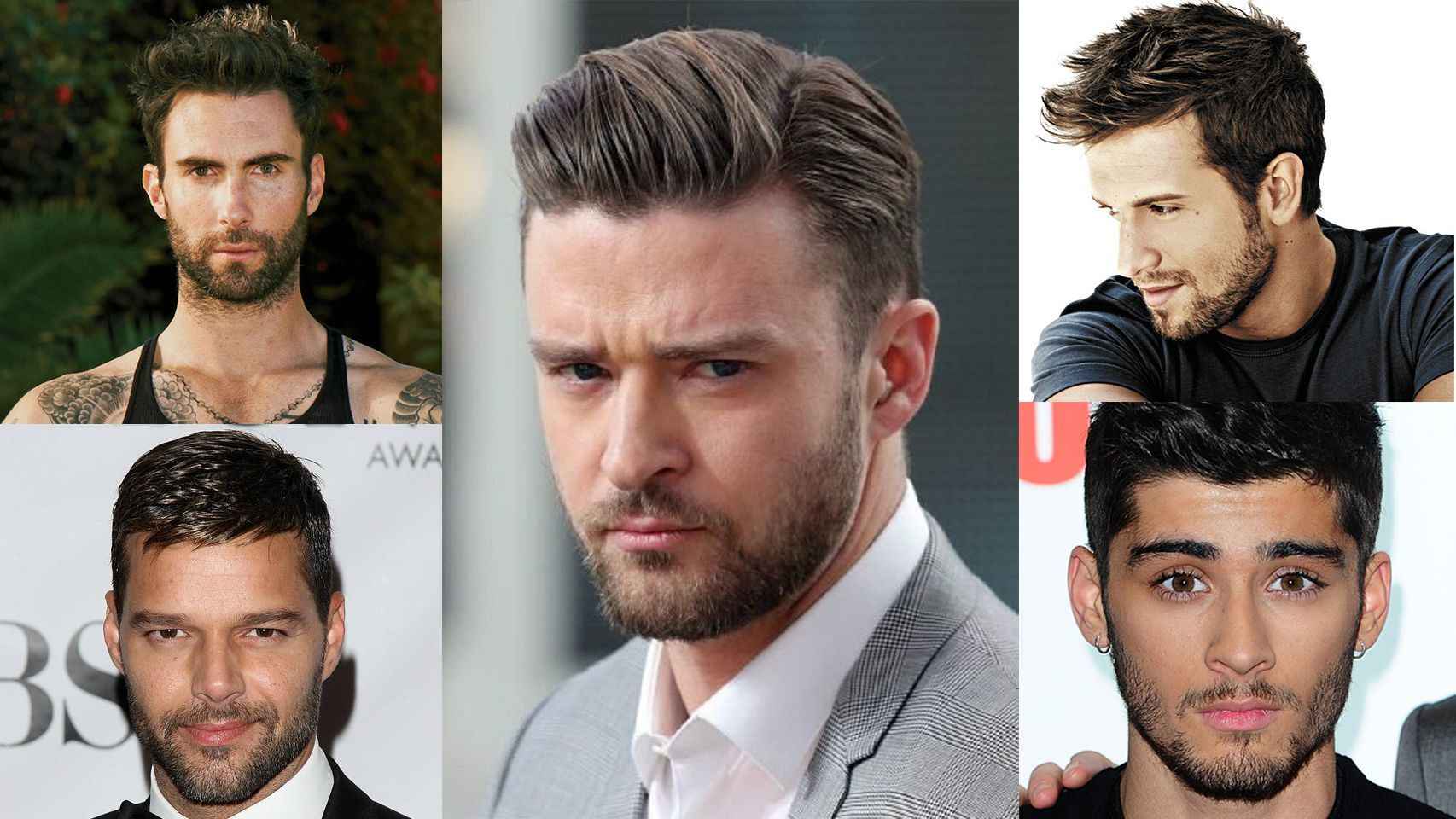 Adam Levine, Ricky Martin, Justin Timberlake, Pablo Alborán y Zayn Malik.