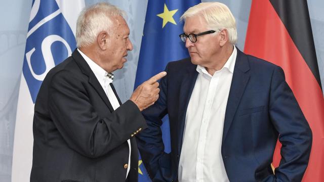 José Manuel García-Margallo con su homólogo alemán en Potsdam (Alemania).