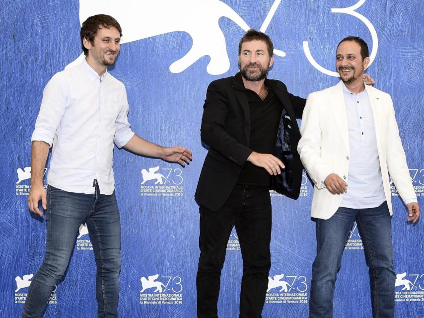 Raúl Arévalo, Antonio de la Torre y Luis Callejo presentando Tarde para la ira.