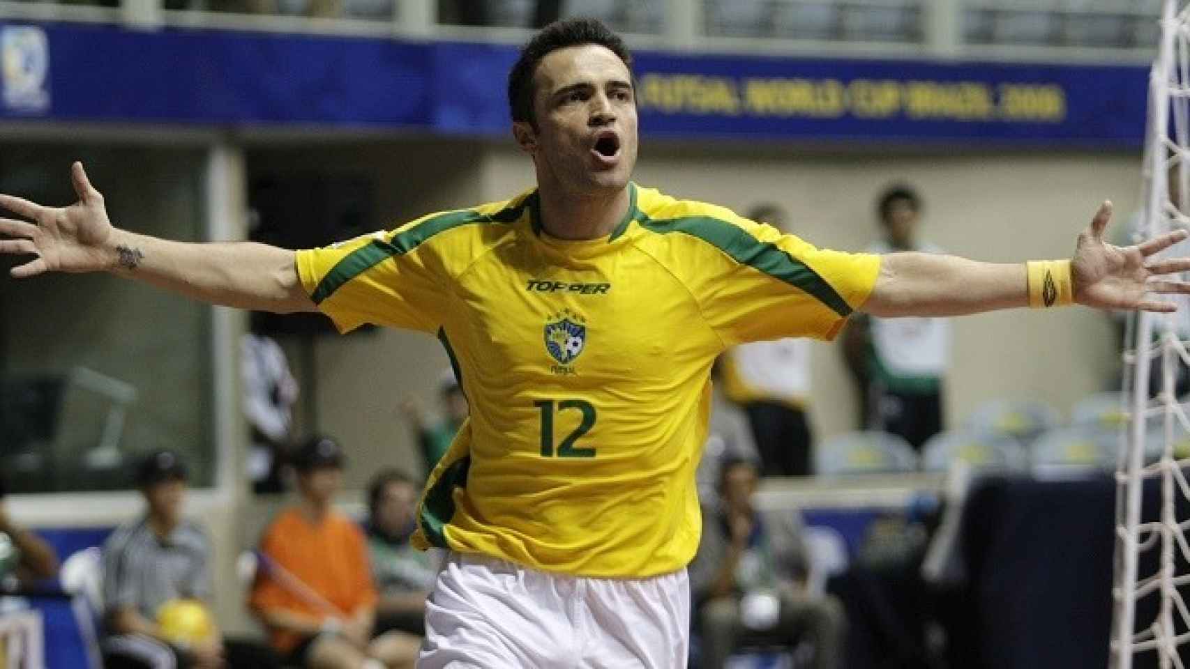 Falcao celebra un gol con la selección de Brasil.