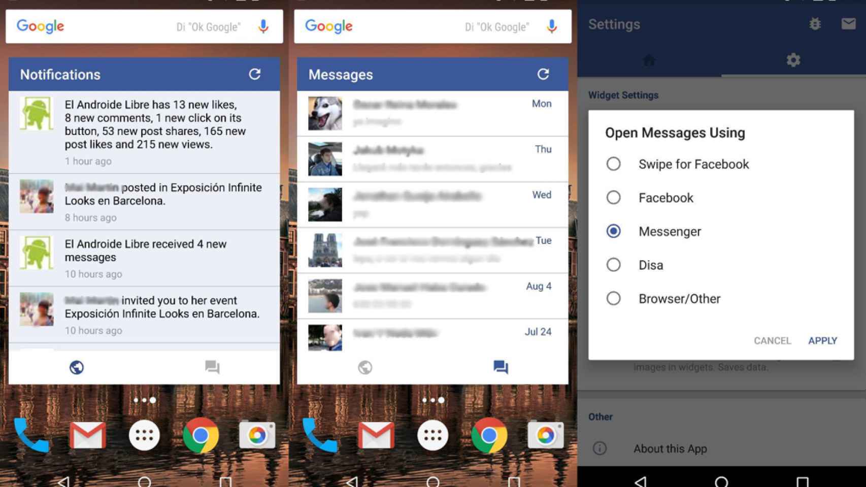 Este widget para Facebook te muestra las notificaciones y los mensajes sin abrir la aplicación